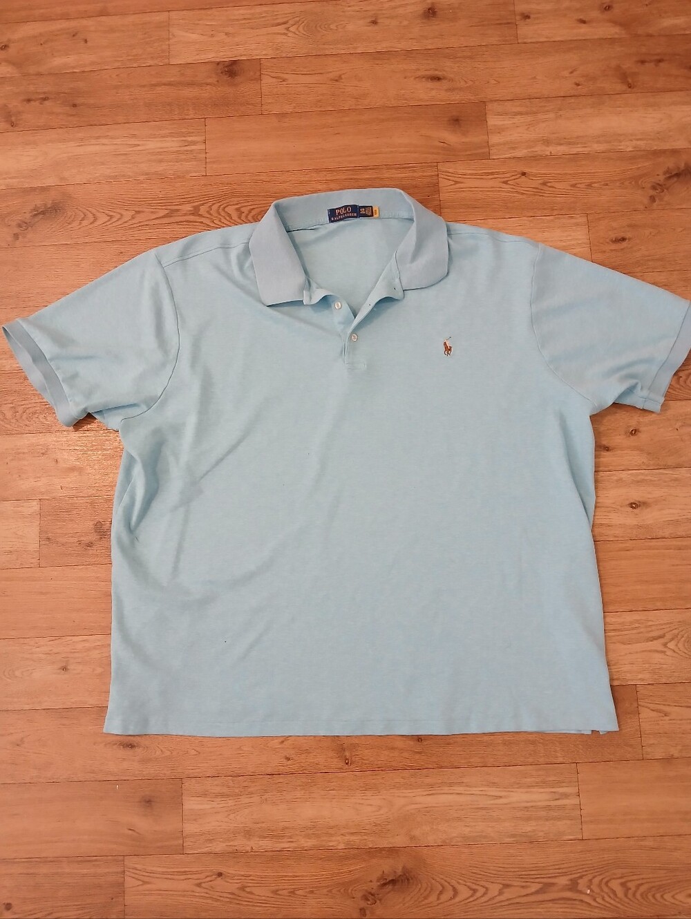 Polo by Ralph Lauren Pale Blue Men’s Polo Shirt with Embroidered Pony